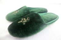 Hotel Pleuche Slippers with Heels & Embroidery Logo