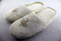 Pleuche Slippers with Heels & Embroidery Logo