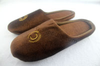 Pleuche Slippers with Heels & Embroidery Logo