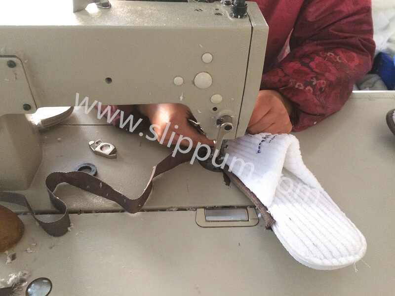 sewing hotel slippers